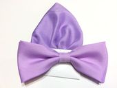 Fioletowa Wrzosowa jasna mucha gładka jednolita z poszetką