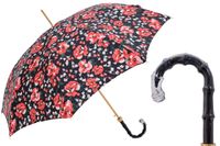 PASOTTI Parasol 93cm Anemony Floral Czarny Bamboo Automatyczny LUX