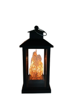 LAMPION LATARNIA  DUŻY PŁOMIEŃ Żółty LED NA BATERIE 25CM