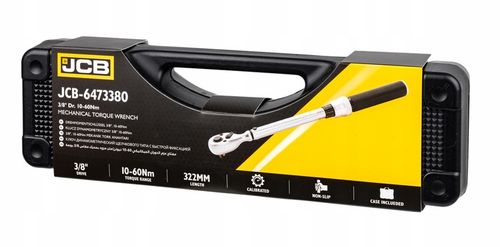 KLUCZ DYNAMOMETRYCZNY Z BLOKADĄ CERTYFIKAT KALIBRACJI ETUI 10-60Nm 3/8" JCB na Arena.pl