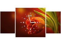 80X40CM ZEGAR CZERWONE TULIPANY OBRAZ