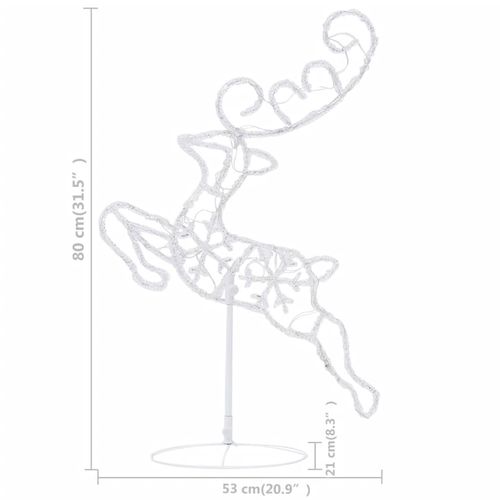 Świąteczne, lecące renifery z saniami, akryl, 260x21x87 cm na Arena.pl