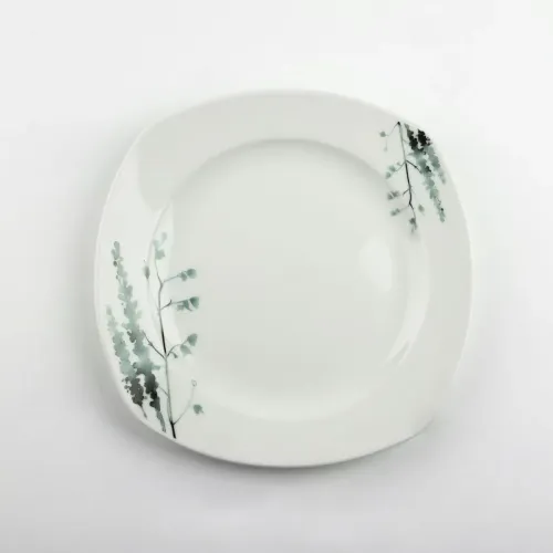 SERWIS OBIADOWY PORCELANOWY ZESTAW TALERZY BIAŁY NA 6 OSÓB WZÓR ZIMA na Arena.pl