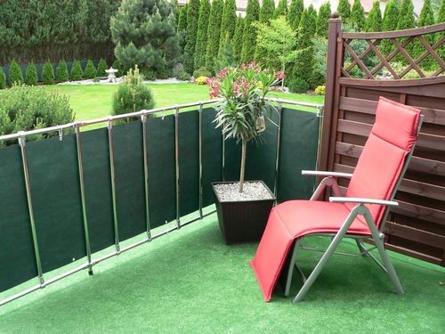 OSŁONA BALKONOWA BEŻOWA 0,9MX5M SIATKA CIENIUJĄCA MATA MASKUJĄCA OCZKA UV na Arena.pl