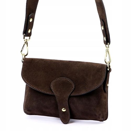 Torebka skórzana zamszowa INSTAGRAMKA HIT LUKA ciemny brąz na Arena.pl