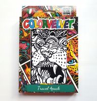 Welwetowy Zestaw na Podróż Dzikie Koty 4 kolorawanki + flamastry 12 szt