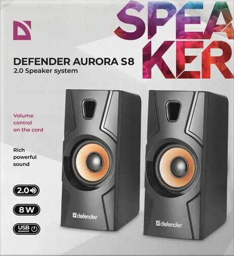 Głośnik Defender Aurora S8 8W 2 szti (system akustyczny 2.0) czarny x4 na Arena.pl