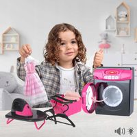 PRALKA DLA DZIECI zabawkowa JAK PRAWDZIWA obrotowy bęben AKCESORIA DŹWIĘK
