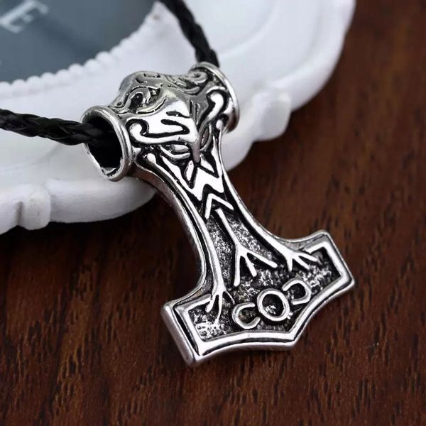 Naszyjnik Totem Amulet Mjolnir Thor Odyn Runy Młot zdjęcie 2