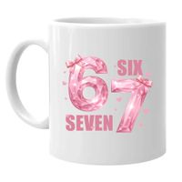 Six seven 67 - różowa wersja - kubek na prezent