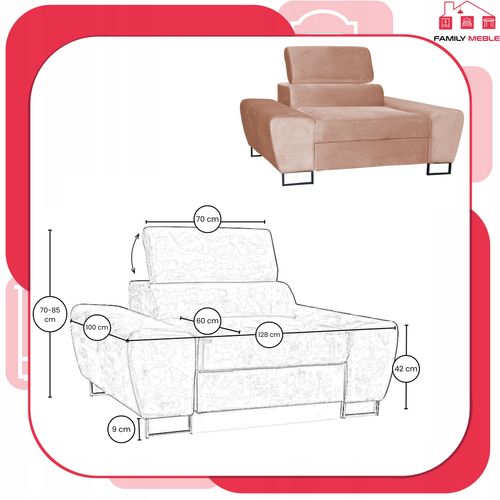 Zestaw mebli wypoczynkowych salonu Bosso Sofa 2os fotele beż Family Meble na Arena.pl