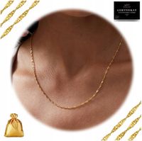 ZŁOTY ŁAŃCUSZEK DAMSKI SINGAPUR 50 CM ŁAŃCUSZEK SREBRO PRÓBA 925 DLA MAMY