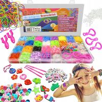 GUMKI do robienia Bransoletek Koraliki Literki PREZENT Dzień Dziecka DIY