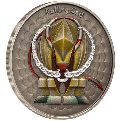 Niue: World of Cryptids - Rolling Calf $2 kolorowany Srebro 2023 High Relief Antiqued Coin na Arena.pl