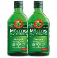 2x Möller's TRAN NORWESKi naturalny 250ml ODPORNOŚĆ wit. D3 A i E omega-3