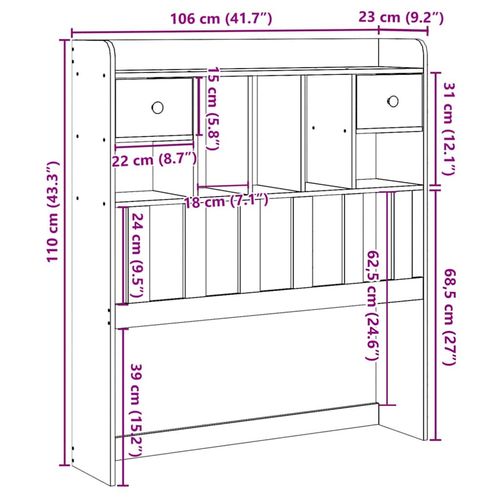 Wezgłowie do łóżka, z półkami, woskowy brąz, 100 cm, sosnowe na Arena.pl