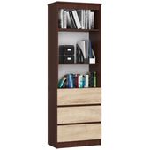 Regał, szuflady, ARLO, 60x35x180 cm, wenge, sonoma, mat | TYLETEGOTU