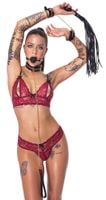 zestaw bondage bad kitty 6 częściowy czarny ze złotymi akcentami