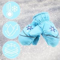 Rękawiczki Dziecięce Narciarskie Zimowe Niebieskie Rękawice Jednopalczaste