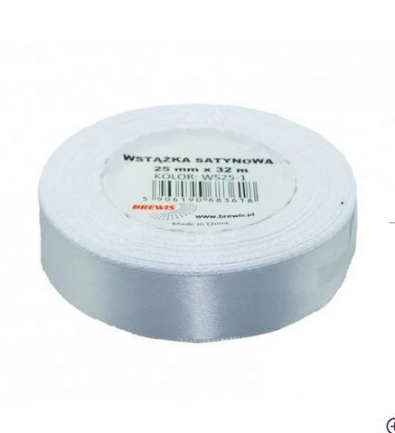 WSTĄŻKA SATYNOWA 25MM X 32M WS25-1 BREWIS BIAŁA na Arena.pl