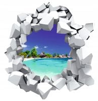 Naklejka samoprzylepna 3D efekt Karaiby plaża woda