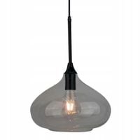 V-TAC Lampa Wisząca Czarna Szklany Klosz Ø28.5cm E27