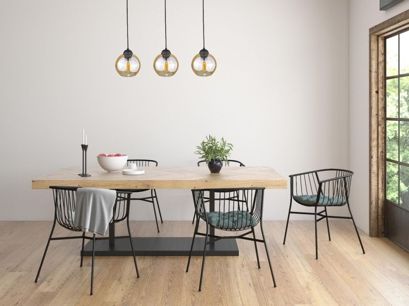Lampa wisząca 3xE27 AMBRE BLACK zdjęcie 2