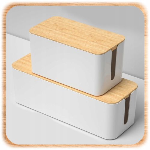 ORGANIZER NA KABLE POJEMNIK PUDEŁKO LISTWE KABLI PRZEWODY DREWNIANA na Arena.pl