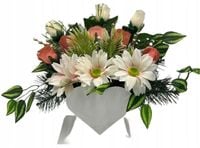 stroik na cmentarz GRÓB kompozycja WIĄZANKA pomnik BUKIET serce EMIKO