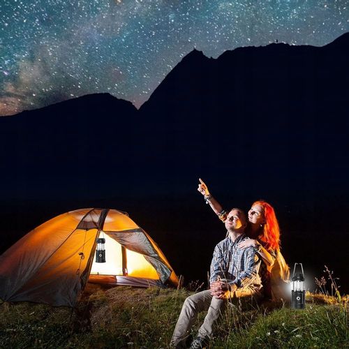 Lampa Solarna LED Latarka Turystyczna Biwakowa Akumulatorowa USB Powerbank na Arena.pl