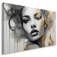Obraz Ścienny Do Salonu ABSTRAKCYJNY Portret Kobiety Styl Glamour 90cm x 60cm