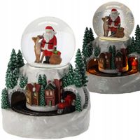 POZYTYWKA BOŻONARODZENIOWA LED MIASTECZKO ZIMOWE Z KULĄ ŚNIEŻNĄ MUZYKA