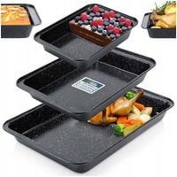 3x Forma GRANITOWA blacha brytfanna brytfanka blacha pieczenia mięsa ciasta