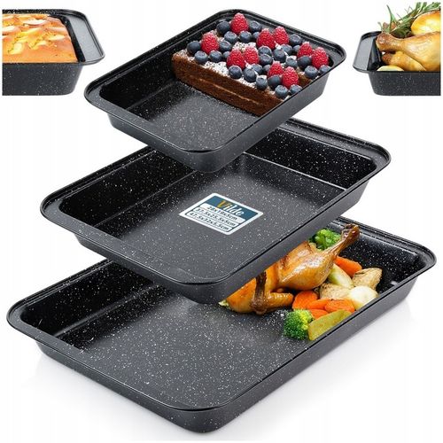 3x Forma GRANITOWA blacha brytfanna brytfanka blacha pieczenia mięsa ciasta na Arena.pl