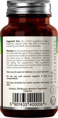Bacopa Monnieri (Brahmi) 120 Kapsułek po 600mg na Arena.pl
