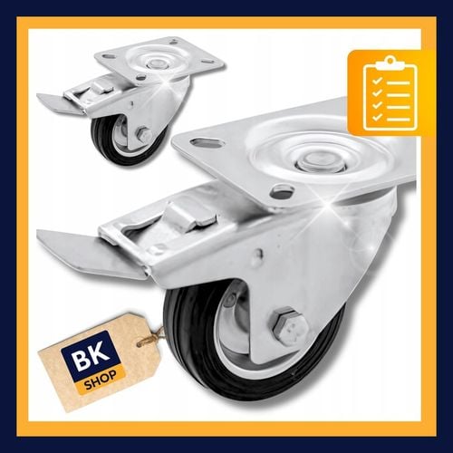 ZESTAW JEZDNY KÓŁ KÓŁEK KOŁA GUMOWE 4 szt 75 mm 160 kg Z HAMULCEM na Arena.pl