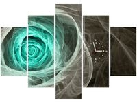 105CM 150CM ZEGAR 5 ELEM RÓŻA KTALNA TURKUSIE DRUK OBRAZ