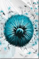 100 70CM OBRAZ PŁÓTNO TURKUSOWE DMUCHAWCE 5 PŁÓTNO RAMA