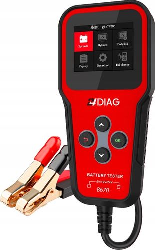 TESTER DO AKUMULATORÓW BATERII 6V 12V 24V 2-300AH MIERNIK CYFROWY j.POLSKI na Arena.pl