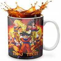 KUBEK 330ml GRAFIKA PREZENT ŚWIĘTA WZÓR - DRAGON BALL ANIME GOKU + IMIĘ