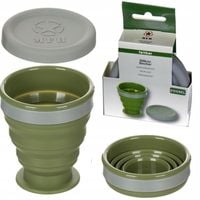 Składany silikonowy kubek 200 ml Oliwkowy – Turystyczny, Lekki,