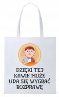 Dla Prawnika Adwokata Torba Eco Biała Shopper Z Nadrukiem Ze Zdjęciem