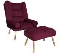 FOTEL TOKIO ROZKŁADANY Z PODNÓŻKIEM N. ZŁOTA MG02