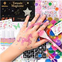 TATUAŻE BROKATOWE DUŻO SZABLONÓW + 48 KOLORÓW ZESTAW PREZENT DLA