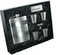 Piersiówka z Dwoma Poziomymi Pasami W Zestawie