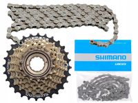 Wolnobieg 7 rzędowy + łańcuch 114 ogniw zestaw Shimano