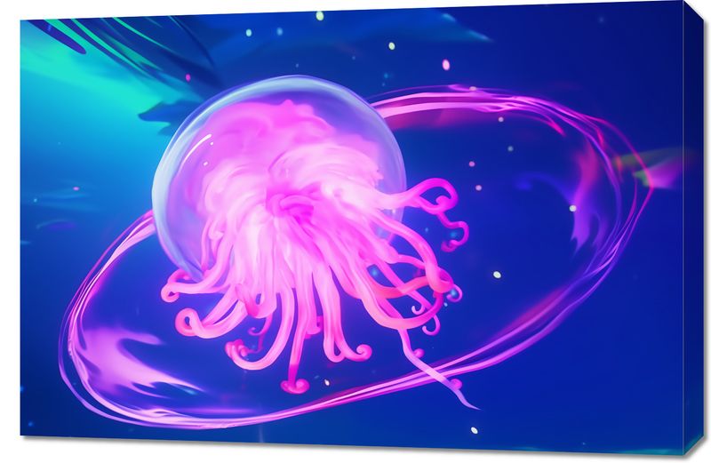 Obraz 90x60cm Neonowa Meduza zdjęcie 1