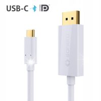 KABEL USB-C USB DO DISPLAYPORT 1.3 4K 18Gbps SONERO XUCC021-010 1m BIAŁY