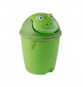 Kosz uchylny dziecięcy ANIMALS 7 l wzór żabka na śmieci odpadki zielony