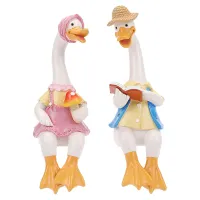 Figurka Figurki Ogrodowe Ozdobne Dekoracja Ogrodowa Para Kaczek 2 szt